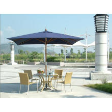 Classic Square Delux Sunshine hide Wooden Patio Umbrella